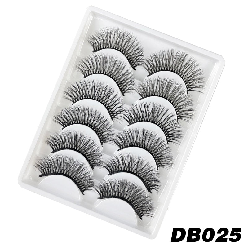 6 Pairs 3D Natural Mink Lashes for naturally enlarged lashes