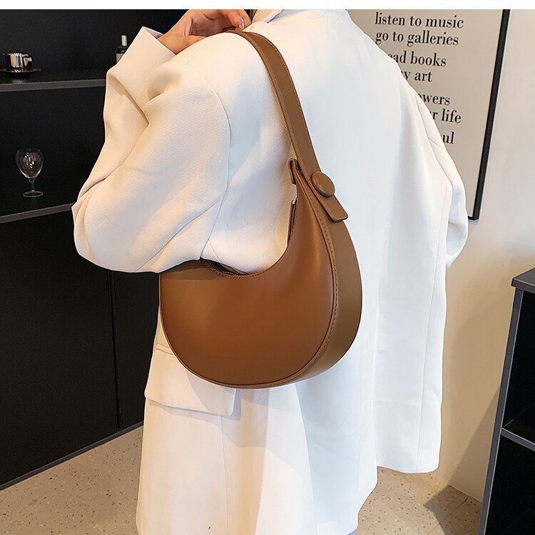 Women Bag PU Bucket Casual Solid Fashion Zipper Shoulder Bags Handbags Simple Women Bag All-match Euro-America Style