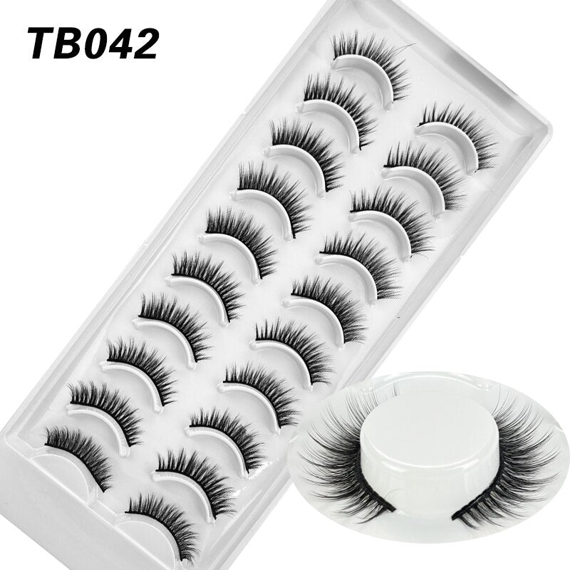 10 Pairs Natural 3d Faux Mink False Eyelashes