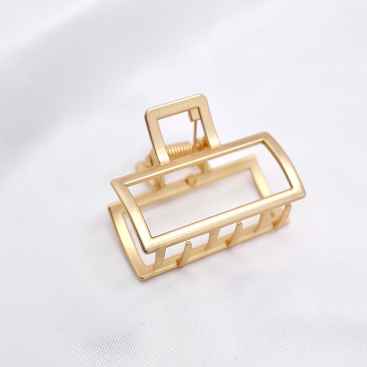 Women Girls Geometric Hair Claw Clamps Metal Hair Crab Moon Shape Hair Claw Clip Solid Color Hairpin Large Size Hair Accessories