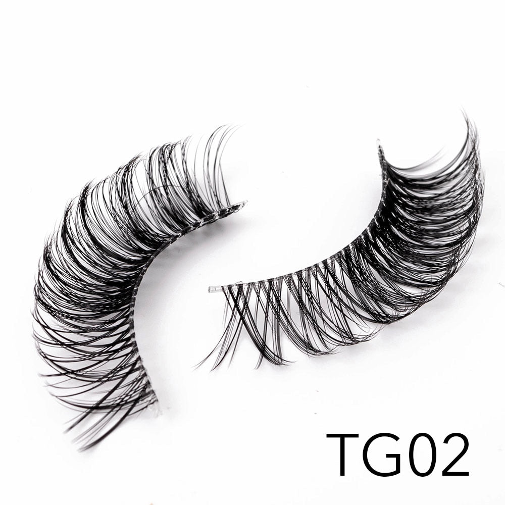 1/5Pairs Long Transparent band vegan eyelash curl Russian eyelashes clear