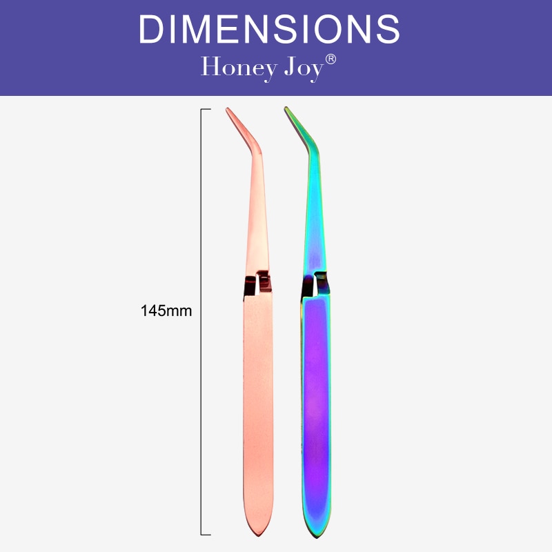 Golden Rainbow Acrylic Stainless Steel Nail Shaping Tweezers for UV Gel Tips
