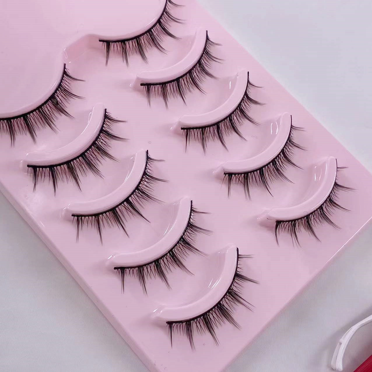 Natural Long Cosplay Makeup Cross Strip False Eyelashes Black Eye Lashes and Cat Eye Lashes 5pairs