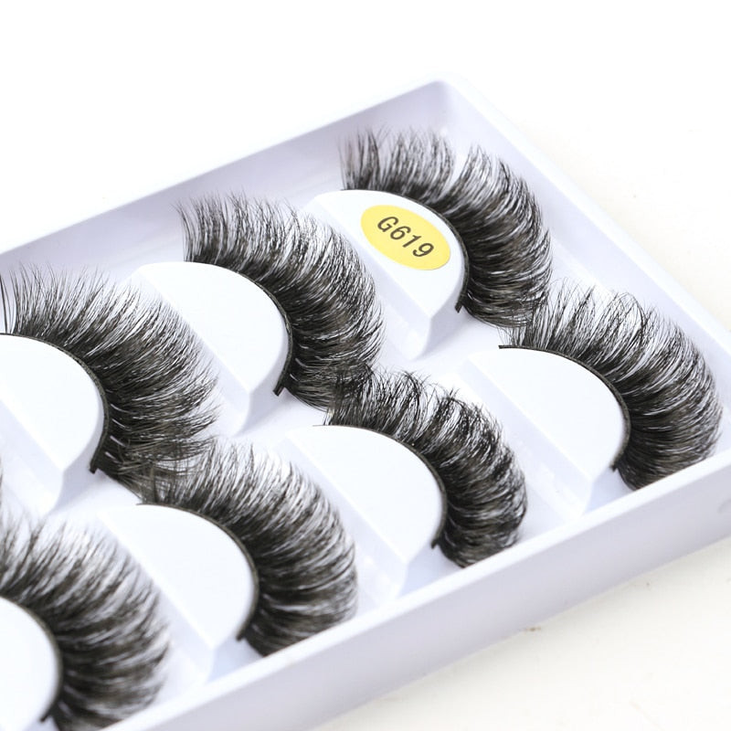 3/5/10 Pairs Half Eye Lashes 3D Cat Eye Mink Natural