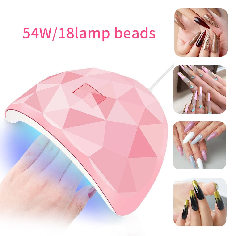 18 LED Drying Lamp Manicure UV Nail Dryer Curing Gel Nail Polish With USB and Smart Timer