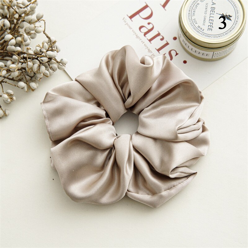 Multicolored Satin oversized scrunchies- stretch elastic