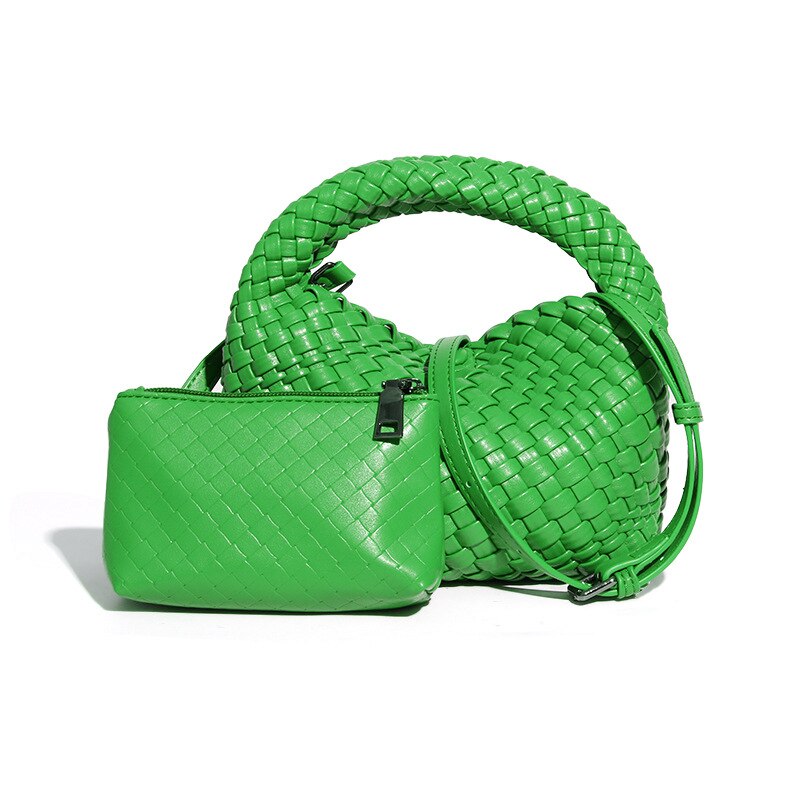 New leisure hand woven mother one shoulder bag, fashion women's handbag bag, luxury boutique leather