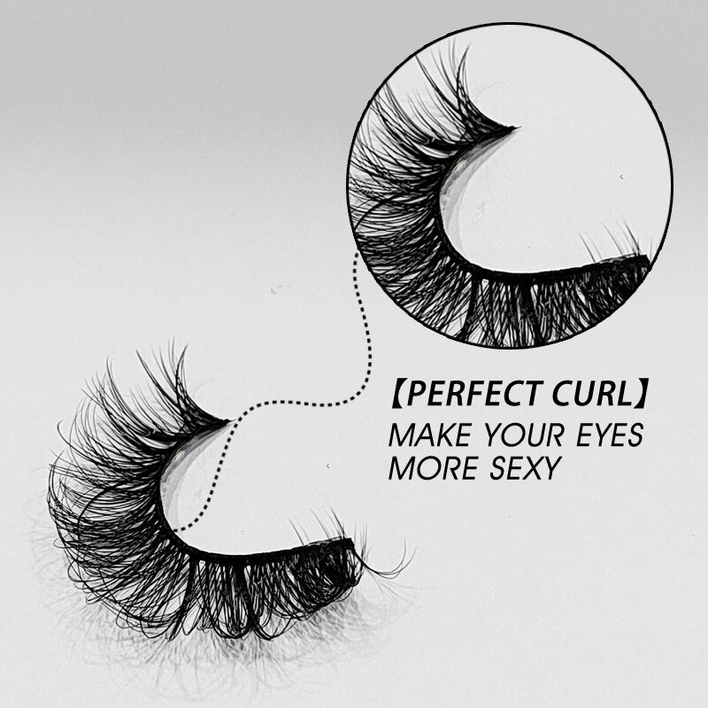 Russian Strip Lashes 6/10 Pairs Fluffy Mink Lashes 3D False Eyelashes Russian Eyelash DD Curl Fake Eye Lash Makeup