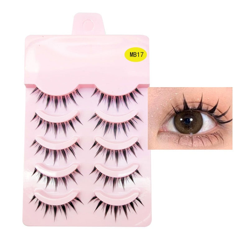 LEKOFO 5 Pairs 3D mink manga lashes faux cils korean natural fake eye lashes extension cosplay fluffy false eyelashes makeup New