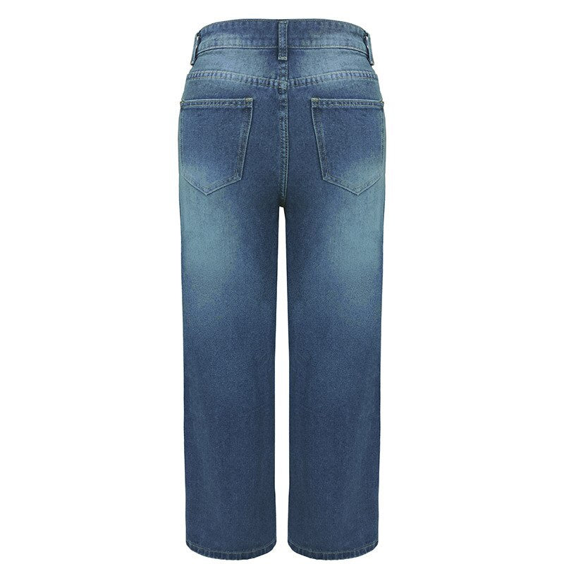 Women's Jeans 2021 High Waist Mom Wide Leg Pants New fashion vintage Blue Straight Pants Oversize Overalls Loose Ladies Pants.