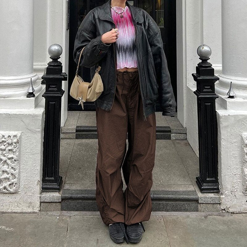 Cargo Pants For Women Big Pocket Cool Streetwear Sweatpants Girls Pants High Waist Wide Leg Pants Casual