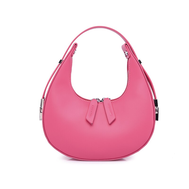 Fashionable Pu Leather Crescent Bag for Women Round Shoulder Bag 2023 Designer New Pure Bag