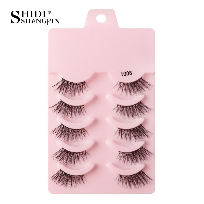 3/5/10 Pairs Half Eye Lashes 3D Cat Eye Mink Natural
