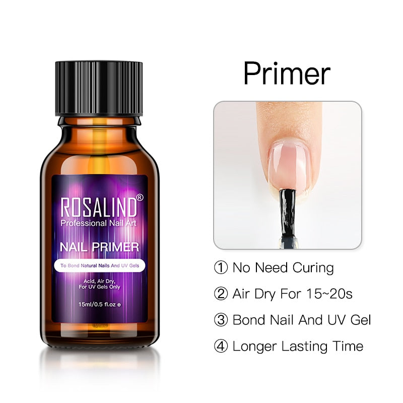 ROSALIND 15ml Base/Top Coat Nail Gel Primer Matt Top Coat Manicure Decoration