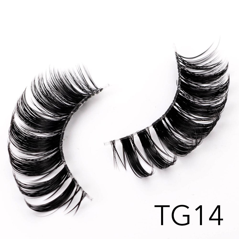 1/5Pairs Long Transparent band vegan eyelash curl Russian eyelashes clear
