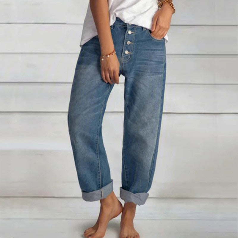 Women's Jeans 2021 High Waist Mom Wide Leg Pants New fashion vintage Blue Straight Pants Oversize Overalls Loose Ladies Pants.