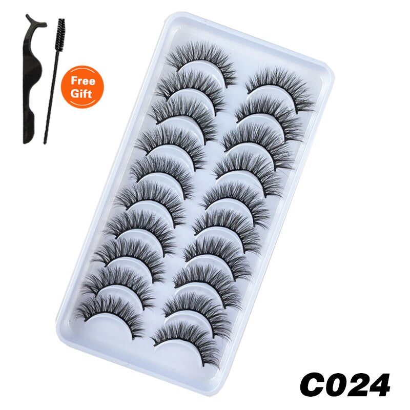 6 / 10 pairs Natural Short Eyelashes 3D Mink Lashes ExtensionsThick, Lightweight, Comfortable, Natural Look And Shape