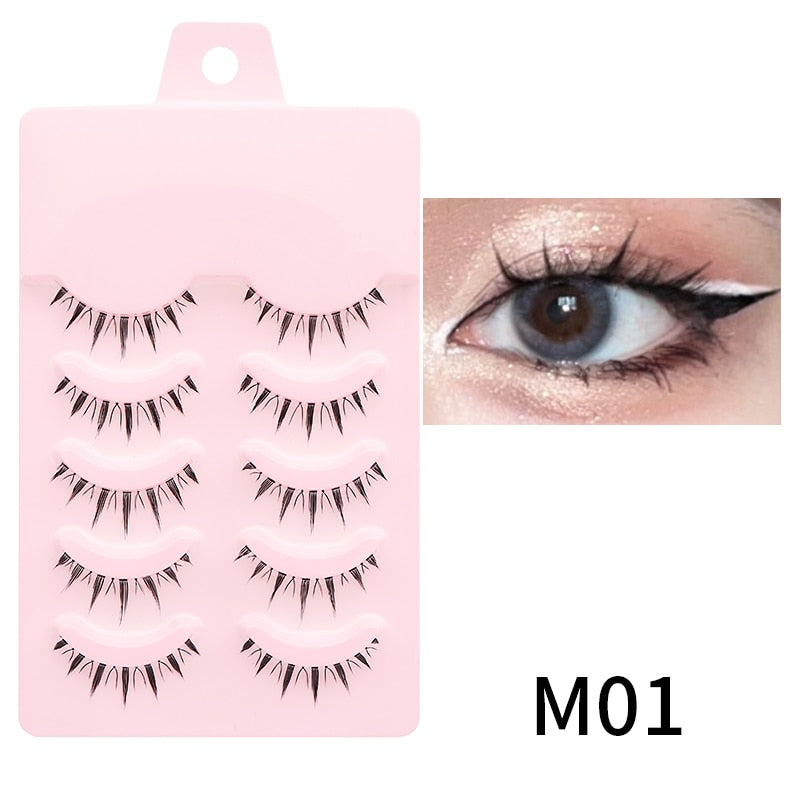 Natural 5 Pairs Professional Makeup Lashes Wispy False Eyelashes Korean Style Free shipping Cosplay Soft New Manga Beauty
