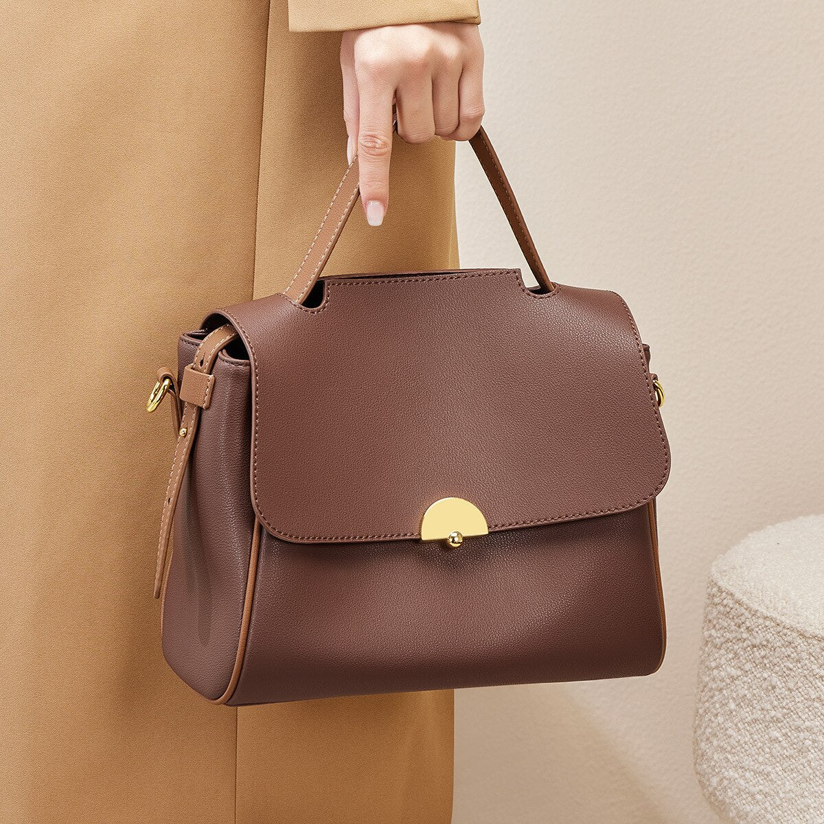 New Women Leather Large-capacity Fashion Shoulder Bag High-quality Versatile Temperament Handbag