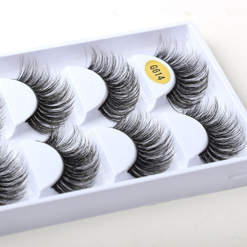 3/5/10 Pairs Half Eye Lashes 3D Cat Eye Mink Natural