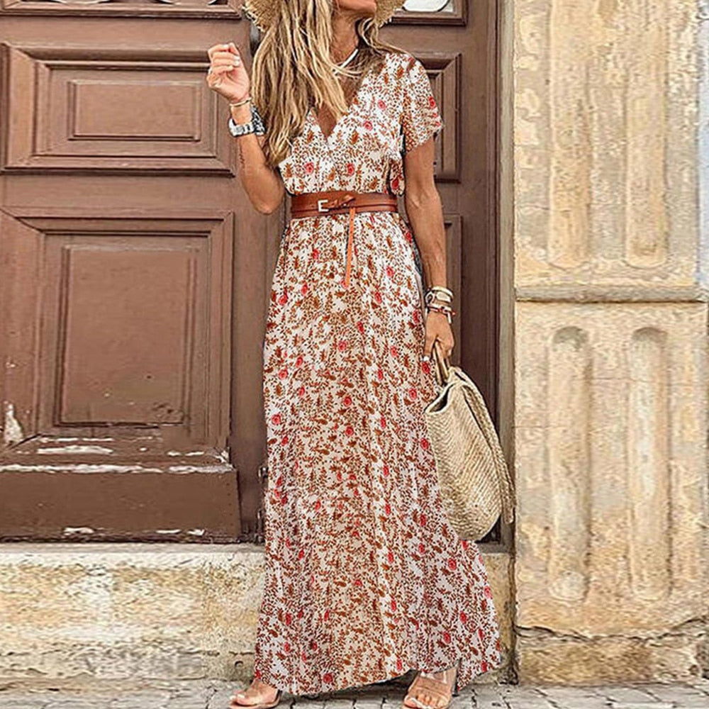 Long Dress for Women 2023 Summer Beach Bohemian Dress Casual Female Clothing maxi