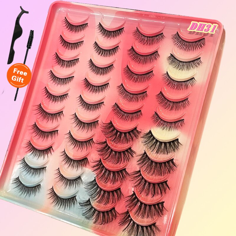 20Pairs 3D Mink Lashes Fluffy Soft Natural Reusable Eyelash Thick, Lightweight, Comfortable, Natural Look And Shape