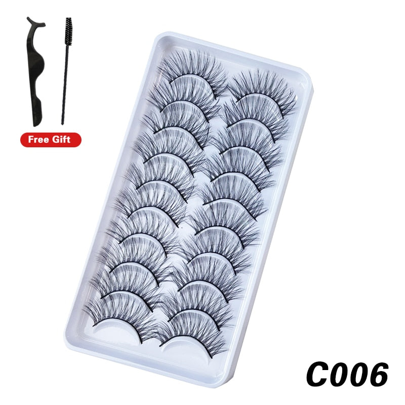 6 Pairs 3D Natural Mink Lashes for naturally enlarged lashes