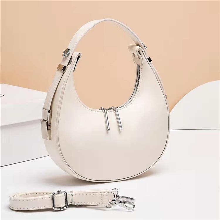 Petscog Luxury Handbags Vintage Leather Clutch Bag Half Moon Underarm Shoulder Bags For Women Handle Bag Bolsa Feminina