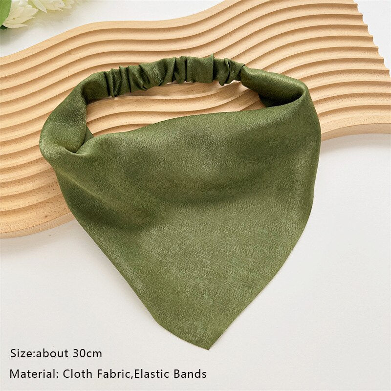 Floral Print Triangle Hair Scarf Headband Cute Turban Headwrap Head Scarf Elastic Hair Band Hairbands Women Hair Accessories summer wear