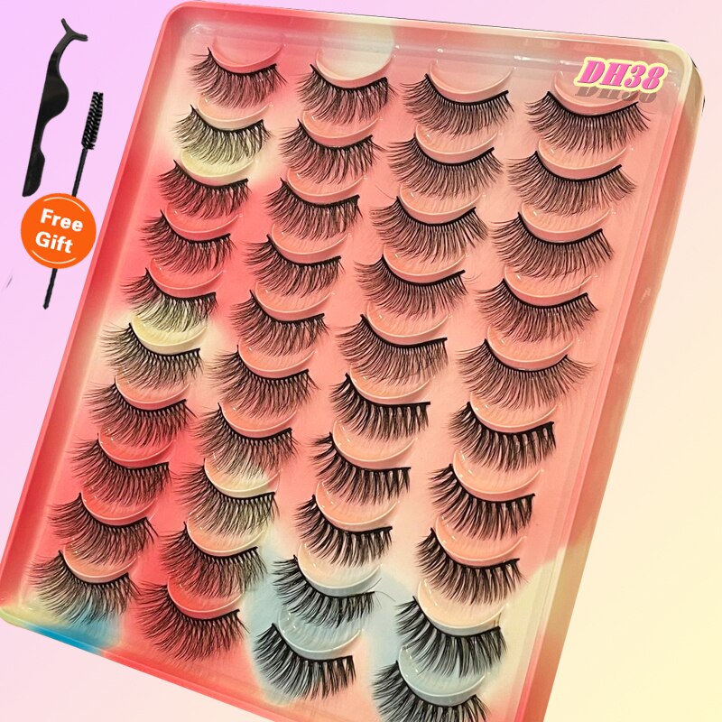 20Pairs 3D Mink Lashes Fluffy Soft Natural Reusable Eyelash Thick, Lightweight, Comfortable, Natural Look And Shape