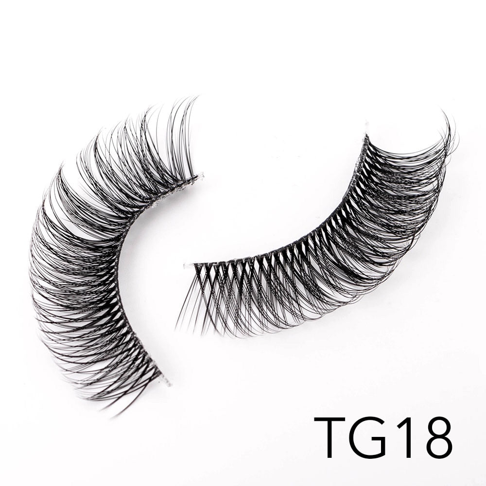 1/5Pairs Long Transparent band vegan eyelash curl Russian eyelashes clear