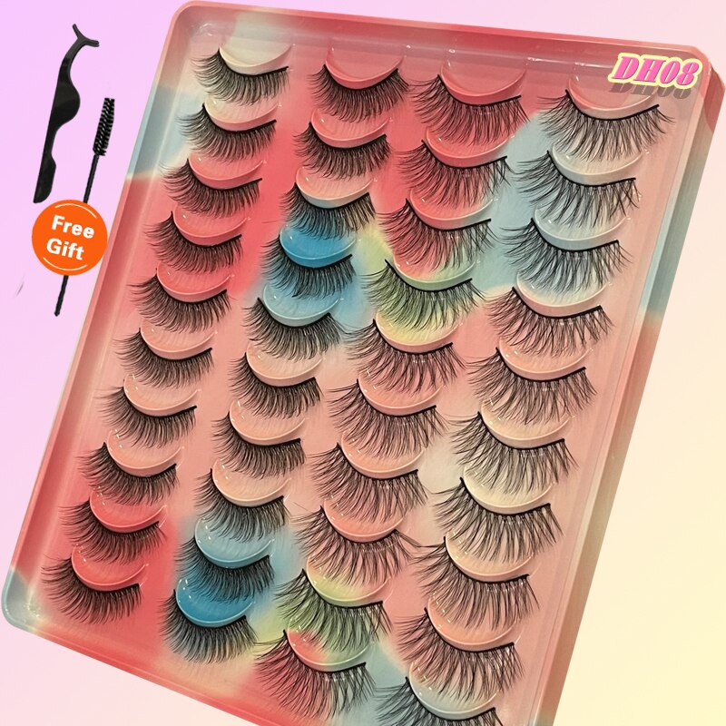 20Pairs 3D Mink Lashes Fluffy Soft Natural Reusable Eyelash Thick, Lightweight, Comfortable, Natural Look And Shape