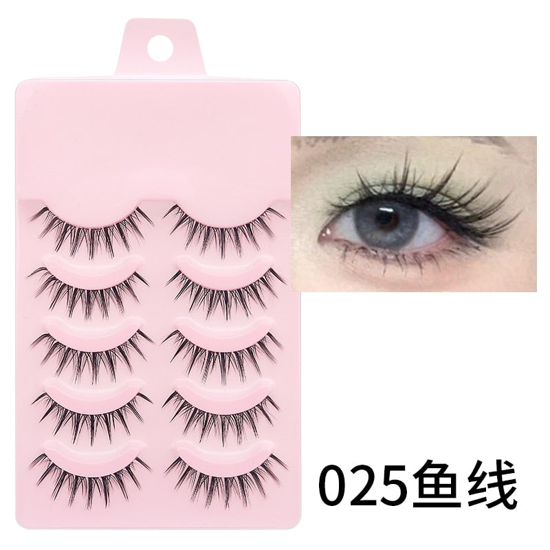 Natural 5 Pairs Professional Makeup Lashes Wispy False Eyelashes Korean Style Free shipping Cosplay Soft New Manga Beauty