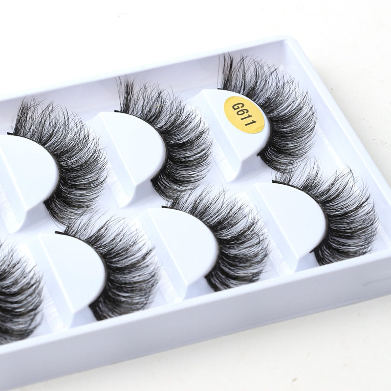3/5/10 Pairs Half Eye Lashes 3D Cat Eye Mink Natural