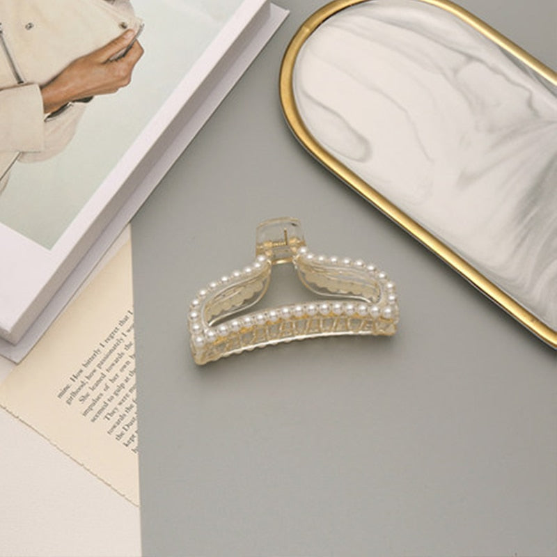 Fashion Gold Color Hollow Geometric Hair Clips Metal Hair Claw Cross Hairclip Headband Hairpin Hair Crab Women Hair Accessories