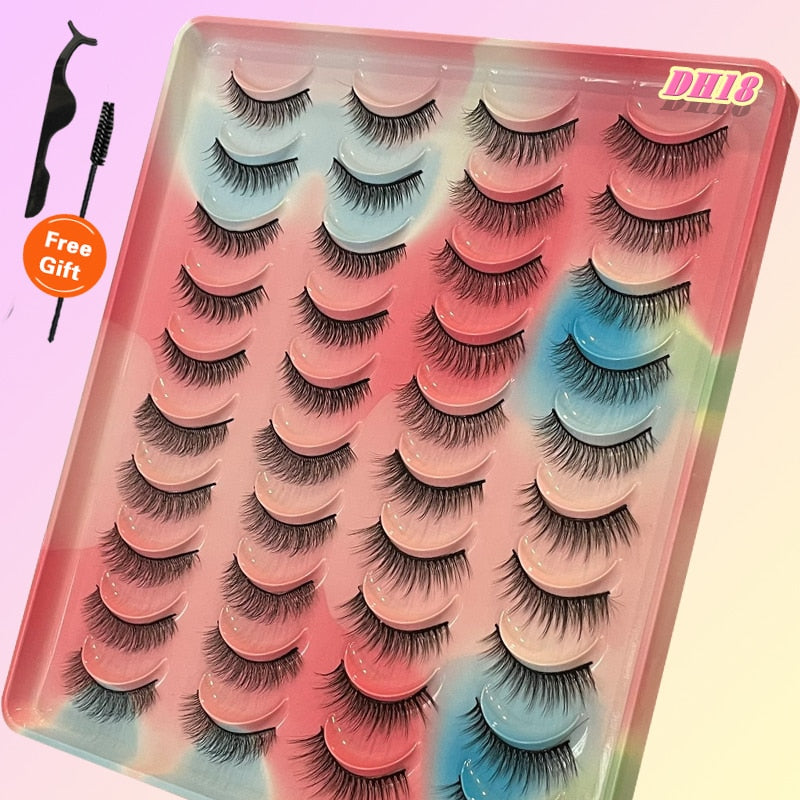 20Pairs 3D Mink Lashes Fluffy Soft Natural Reusable Eyelash Thick, Lightweight, Comfortable, Natural Look And Shape