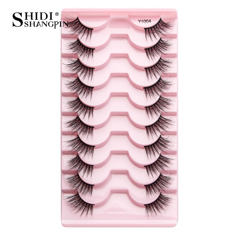 3/5/10 Pairs Half Eye Lashes 3D Cat Eye Mink Natural