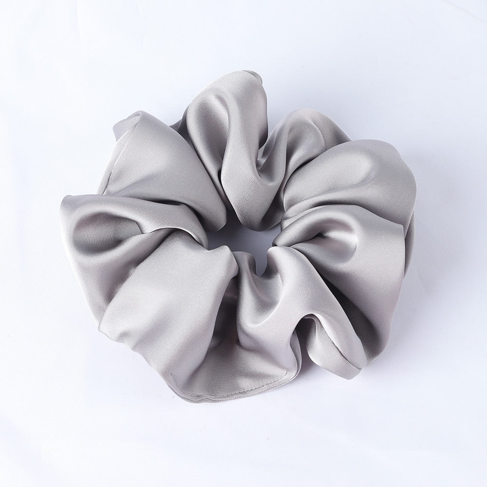 Oversize Satin Scrunchies Elastic Hair Ties Women Girls Big Silk Hair Bands Ponytail Holder Hair Rubber Bands Hair Accessories