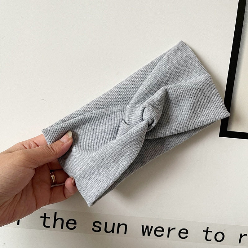 Solid Color Headband for Women Men Yoga Knitting Elastic Hair Bands Turban Makeup Hair Hoop Vintage Headwrap Accessories