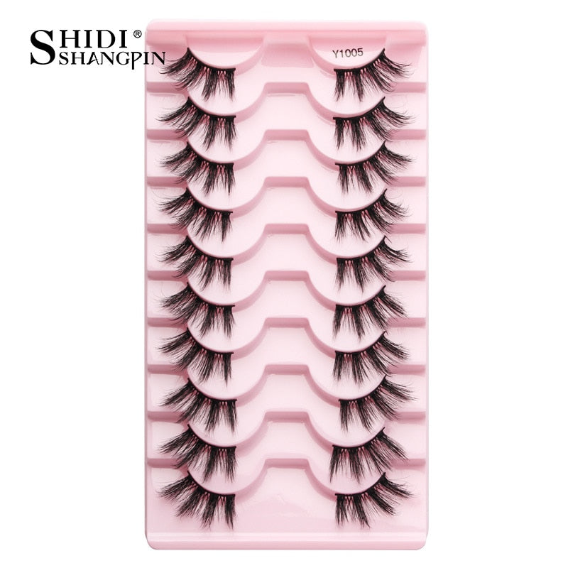 3/5/10 Pairs Half Eye Lashes 3D Cat Eye Mink Natural