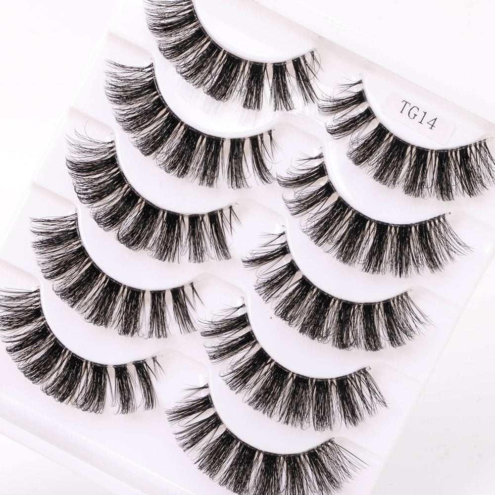 1/5Pairs Long Transparent band vegan eyelash curl Russian eyelashes clear