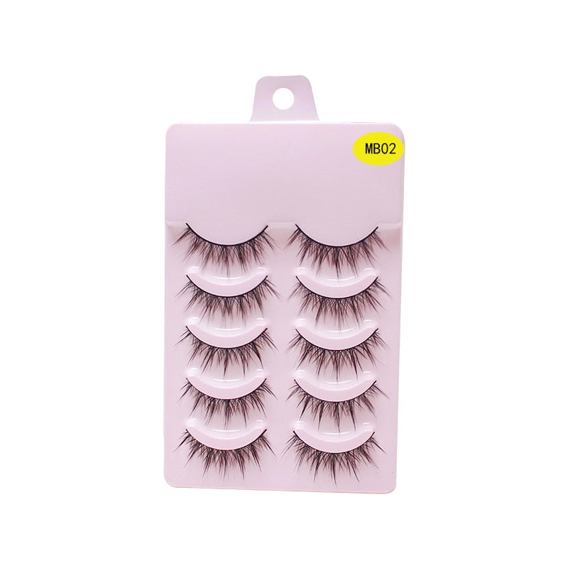 LEKOFO 5 Pairs 3D mink manga lashes faux cils korean natural fake eye lashes extension cosplay fluffy false eyelashes makeup New