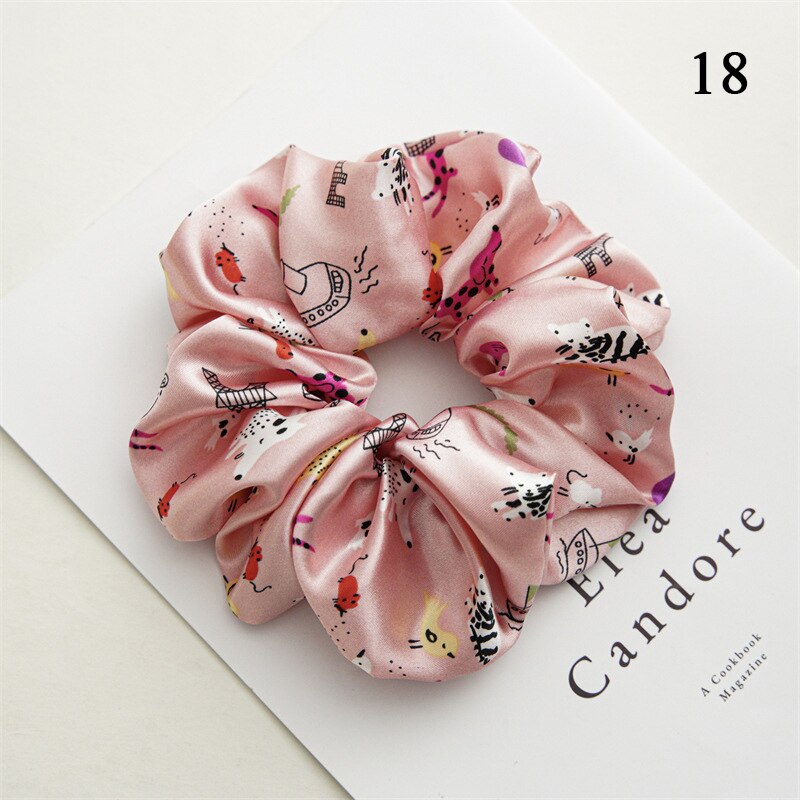 Multicolored Satin oversized scrunchies- stretch elastic