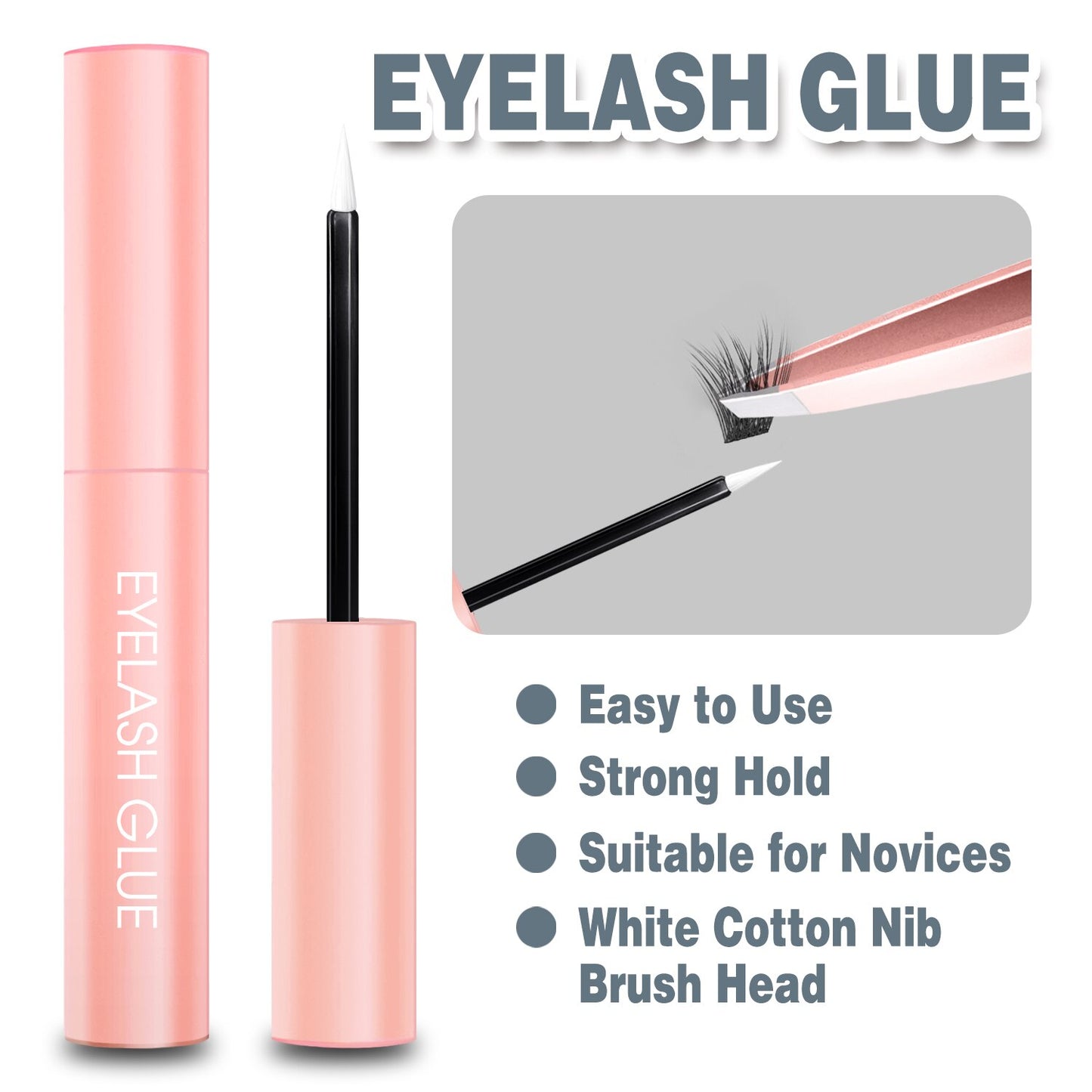 Eyelash Extension Kit With 3D Volume 12/14mm Lash Clusters Individual Lashes with glue ,Eyelash curler, tweezer in the pack