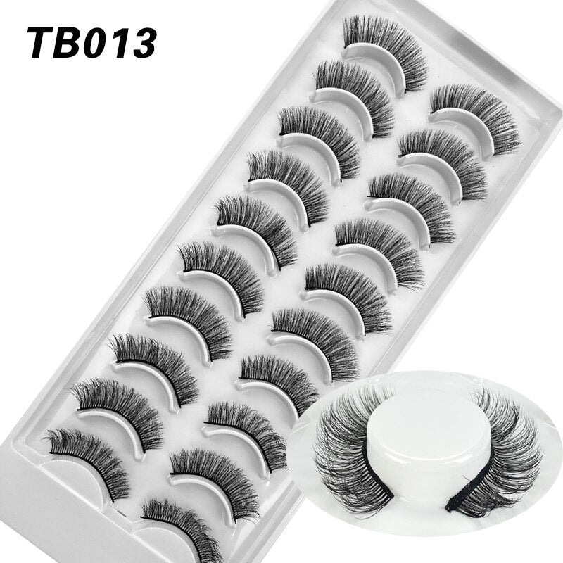 10 Pairs Natural 3d Faux Mink False Eyelashes