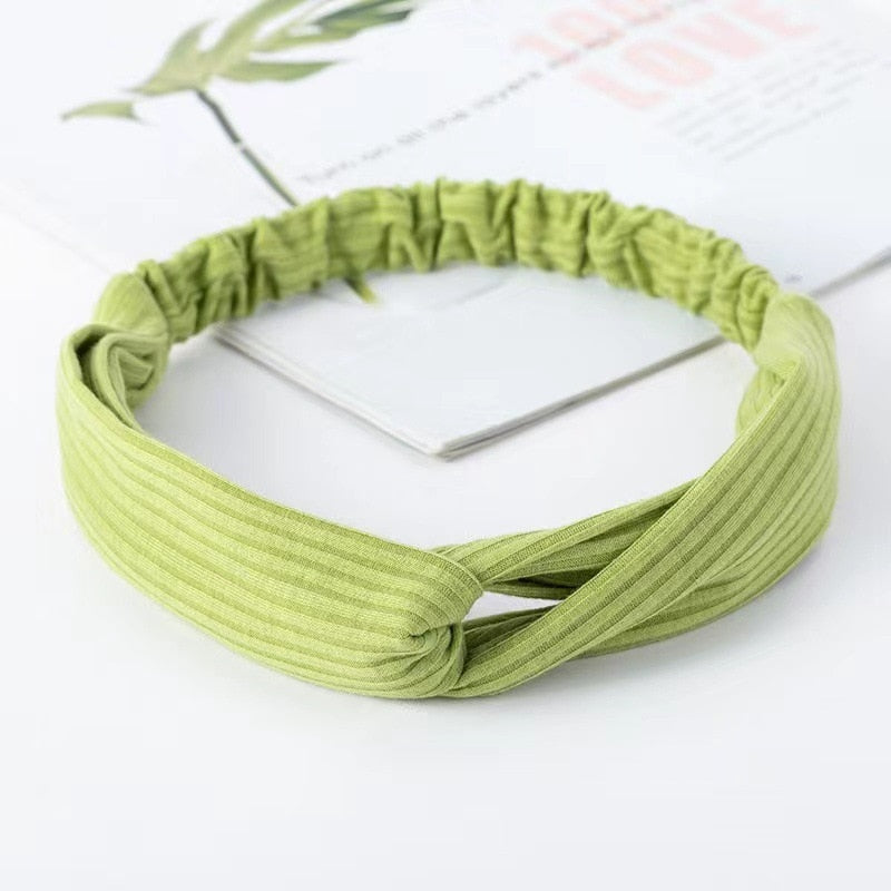 Solid Color Headband for Women Men Yoga Knitting Elastic Hair Bands Turban Makeup Hair Hoop Vintage Headwrap Accessories