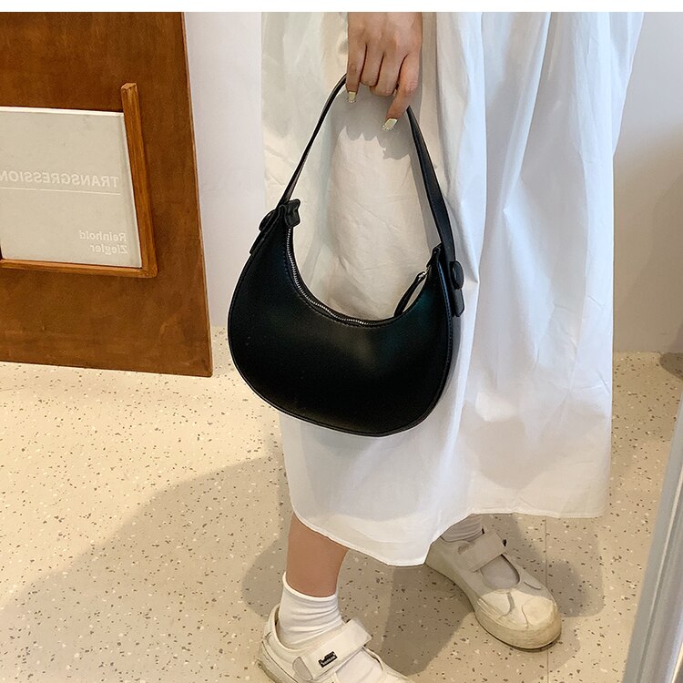 Women Bag PU Bucket Casual Solid Fashion Zipper Shoulder Bags Handbags Simple Women Bag All-match Euro-America Style