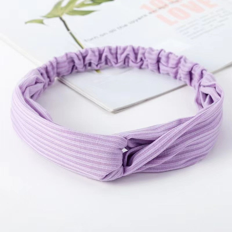 Solid Color Headband for Women Men Yoga Knitting Elastic Hair Bands Turban Makeup Hair Hoop Vintage Headwrap Accessories