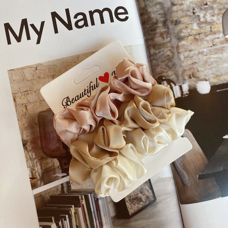4pcs/set Silk Elastic Hair Band scrunchies