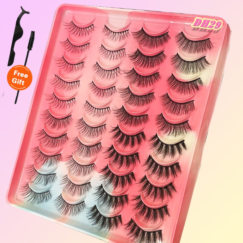 20Pairs 3D Mink Lashes Fluffy Soft Natural Reusable Eyelash Thick, Lightweight, Comfortable, Natural Look And Shape